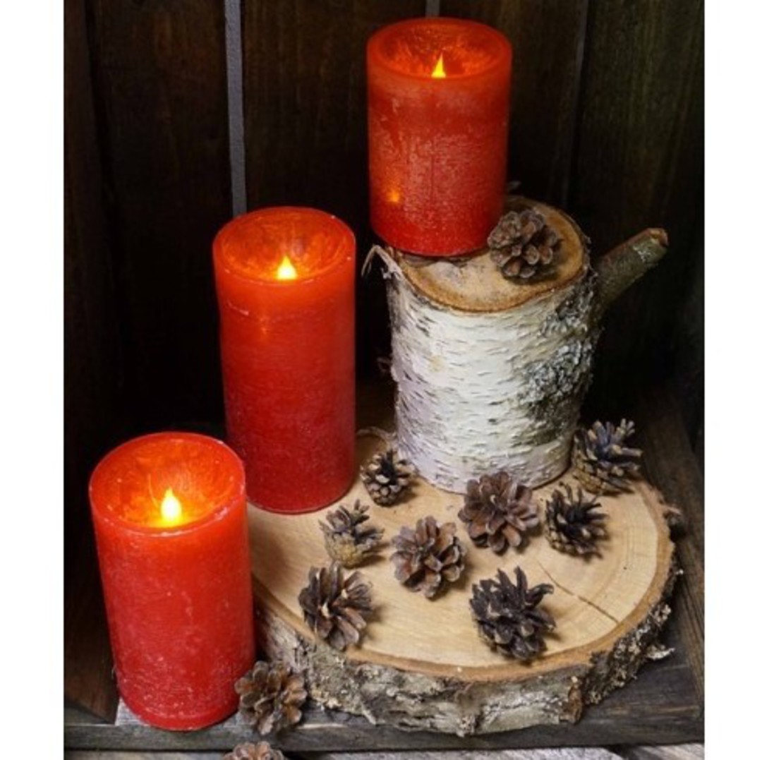 LED Pillar Candle Red 7x10cm with Timer image 1